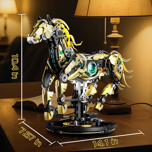 PLAYBRIX Sets, 8-14 (1055PCS) Mechanical Horse Building Compatible with Lego Animals, Animal Collection Toy, Home