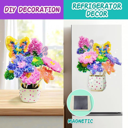 3 4 5 6 7 8 9 AGENTLAN Art & Craft Activity, Poke Fun Flower Bouquet Craft Kit, Fun & Easy Art Kits for Kids, DIY