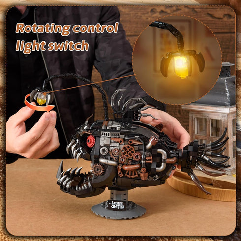 XinLiangDian Set,1038 Sets 8-14,STEM 8-12(with Mechanical Lantern Fish Building Block PCS Ocean Animals Decor