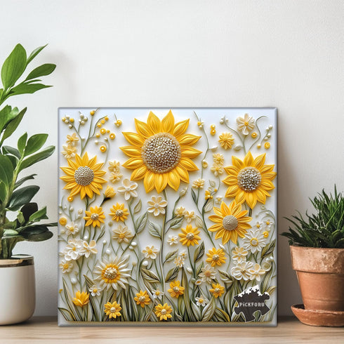 PICKFORU 1000 Sunflower Puzzles for Adults Pieces, Spring Flower Garden Puzzle Nature, Difficult Hard Golden Sunflower