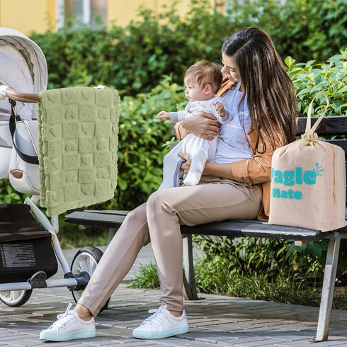 Yagle Mate 4 Pack Samll Daycare,3040 Soft Newborn Fuzzy Baby Blanket for Boy, Crib Blankets with Checkered Lovey Design