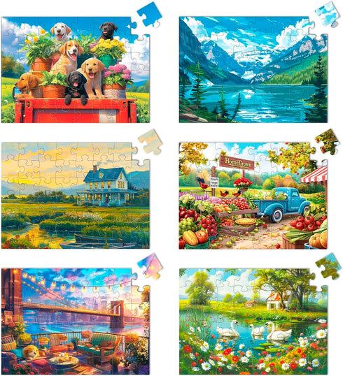 Yigney 6 Pack 48 Large Piece Jigsaw for Seniors Alzheimer Products for