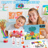 27PCS Kids Washable Finger Paint Set, Non-Toxic Finger Paints 8 Colors, Brushes, Sponges, Art Painting Supplies for