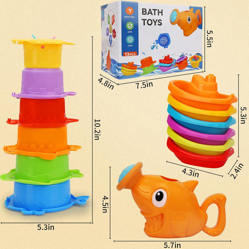 1-3,13 6-12-18 2-4 1 2 3 4 Baby Bath Toys for Kids Ages Pcs Bathtub Toys for Babies Months, Mold Free Bath Toys