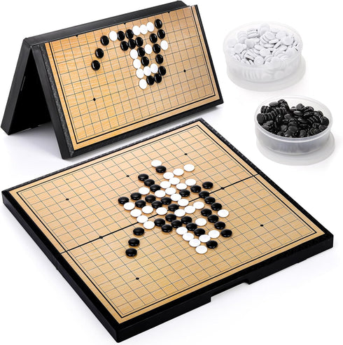 Yarlung Go Game Set - Magnetic Go Stones with 14.6 Inch Foldable Game Board for 2 Players