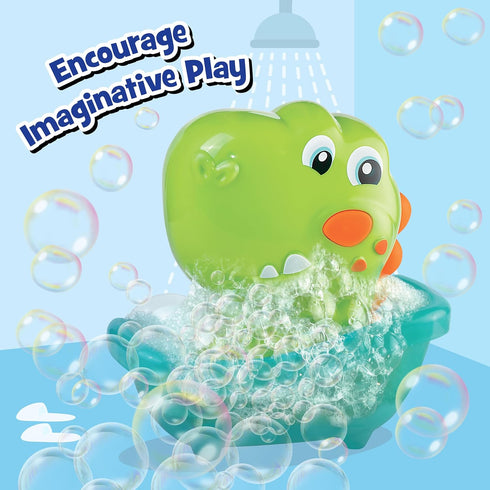 HAP-P-KID 12 18 24 1 2 3 4 5 Dinosaur Bath Bubble Maker, Automatic Dino Bubbles Blower, Bathtub Shower Machine Toys