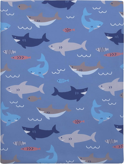 Everything Kids Shark, Fish, Ocean Blue and Grey Preschool Nap Pad Sheet