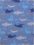 Everything Kids Shark, Fish, Ocean Blue and Grey Preschool Nap Pad Sheet