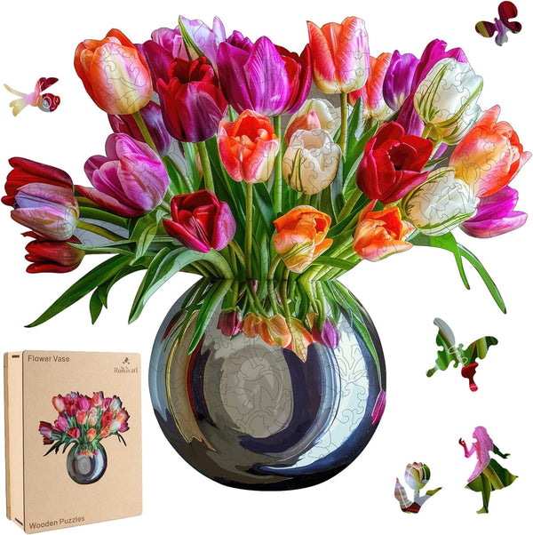Ruikiyart Wooden Puzzles for Adults, 5MM 500 Pieces Flower Mother's Day Puzzles,