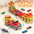 RIANEAN 3 4 5 6 7 8 Playset 6 Kids Toys for Years Old Boys, Carrier Truck Transport Car with Lights Sounds, Foldable