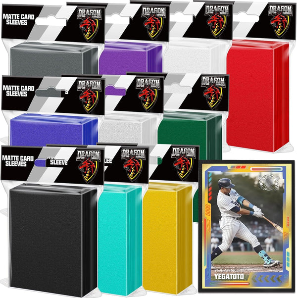 1000Pcs Trading Card Sleeves, 10 Colors Top Loading Sleeves for Standard Cards