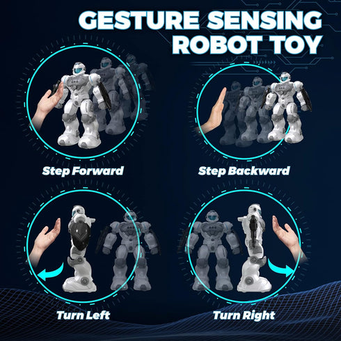 6 7 8 9 10 2.4GHz Programmable Robot Toys for Kids, Toys for Year Old Boys Girls, Remote Control Toys with Gesture