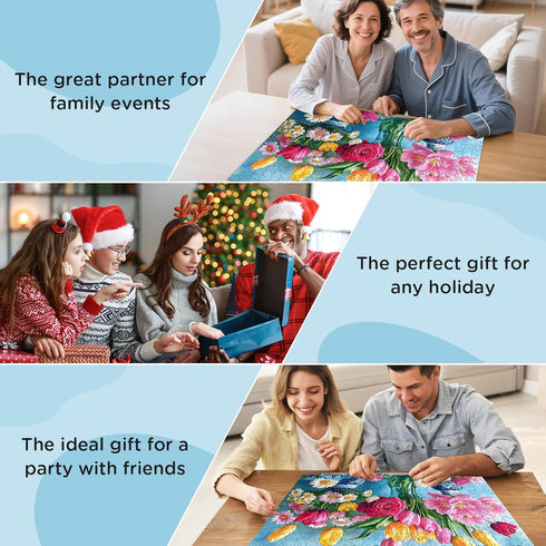 DAGIRT 500 12+, 500 20.5 15 Inches Piece Puzzle for Adults, Beautiful Flower Puzzles for Adults Senior, Age Tulip Rose