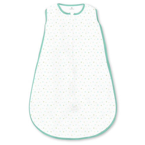Amazing Baby Microfleece Sleeping Sack, Wearable Blanket with 2-Way Zipper, Playful Dots, SeaCrystal, Small 0-6 Month