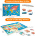 Puzzles for Kids Ages 4-6, Wooden Educational Puzzles for Toddlers 2-4, 2 Pack US & World Map
