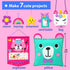 KRAFUN My First Sewing Kit for Kids - 7 Easy DIY Projects of Stuffed Animal Dolls and Plush Pillow Craft