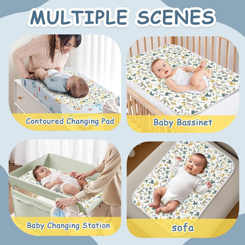 31.5" 21.5" Baby Diaper Changing Pad x Extra Large Waterproof Absorbent Portable Changing Mat, Reusable Changing Pad