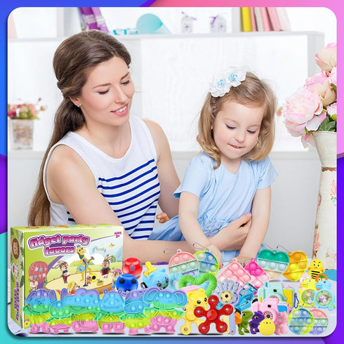 1000+ PCS Fidget Toys Pack for Kids, Party Favors, Christmas Stocking Stuffers, Birthday Gift, Treasure Box, Goodie Bag