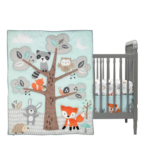 Bedtime Originals 3Piece Set, Woodland Friends Crib Bedding Multicolor