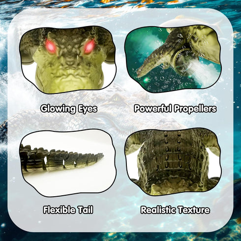 Moskiddo 3-5, 5-7, 10-12, 4-6, 6-8, Summer Swimming 8-12 Remote Control Boat Crocodile Water Toy for Kids RC Alligator