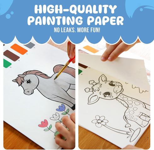 Planet First 20 2 38 Paint Just Add Water Books for Kids Animals Watercolor Painting Book with Brush, Includes Activity
