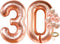 KatchOn Rose Gold 30 Balloon Numbers Set - Giant 40 Inch | 30th Birthday Decorations for Women with Confetti Balloons