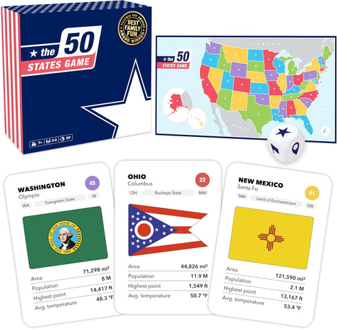 The 50 States Game - US Geography Board Game - Educational Game