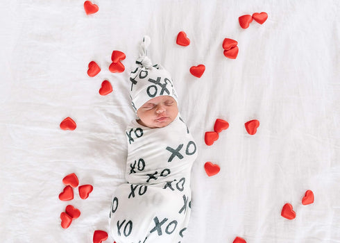 XOXO Large Knit Baby Swaddle Blanket - Premium Quality