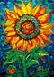 Bgraamiens Puzzle - 1000 Pieces - Glass Sun Flower - Stained Glass Art, Beautiful Jigsaw Puzzles