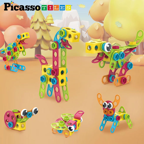 115 Set Playset 3+ PTN115 PicassoTiles Piece Building Blocks Kids STEM Toy Construction Engineering Sensory Toys Kit