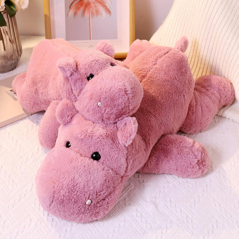 23.6" 4.5lbs, Weighted Stuffed Animals Soft Pink Hippo Stuffed Animal, Medium Cuddly Weighted Hippo Plush for Comfort