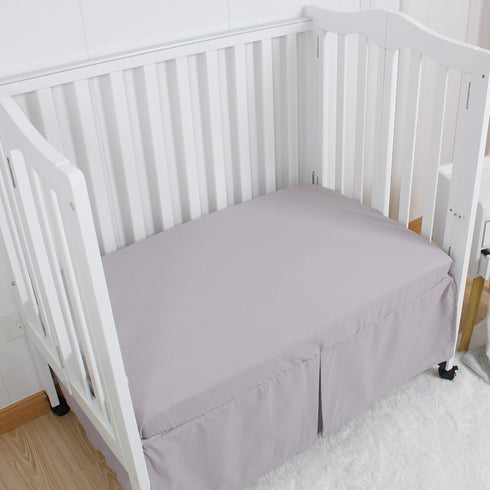 Microfiber 3 Pack Mini Portable Crib Sheets, Comfy Napping Surface for Baby, Fits 24" x 38", Green + Light Grey + White