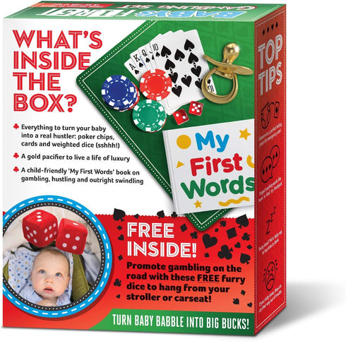 Prank Gift Box - Baby's First Gambling Kit, Perfect Gag Gift and Funny White Elephant Idea