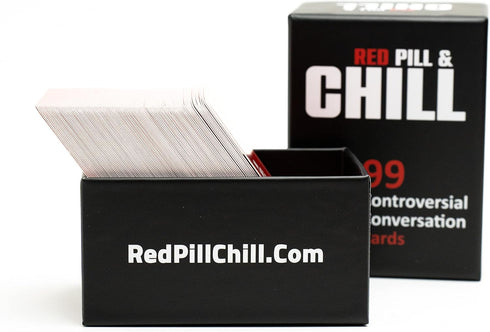 Red Pill & Chill: Card Game - 99 Conversation Starter Questions for Deeper Connection with Partner or Friends