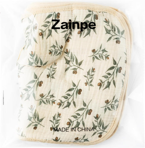Zainpe 6Pcs Snap Muslin Cotton Baby Bibs - Soft Absorbent Burp Cloths for Newborns Drooling Feeding