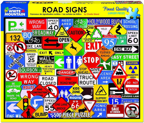 White Mountain Puzzles - Road Signs 500 Piece Jigsaw Puzzle