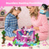 100PCS 3+, Playsets GobiDex Magnetic Blocks Princess Building Toys for Girls Magnet Pink Castle STEM Sensory