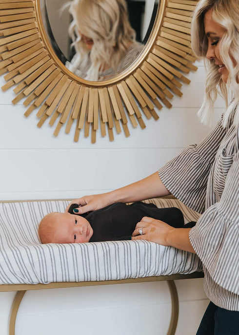 Copper Pearl Premium Knit Changing Pad Cover, Universal Fit for Standard Diaper Changing Pads, Midtown Design