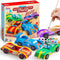 Klever Kits 4 DIY Wooden Race Cars, Build & Paint Your Own Craft Kit, Easy to Assemble Birthday Presents for Kids
