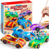 Klever Kits 4 DIY Wooden Race Cars, Build & Paint Your Own Craft Kit, Easy to Assemble Birthday Presents for Kids