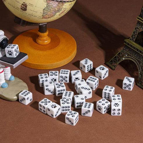 10 Piece D6 Dice Set: 16mm Six Sides Game Dice Set for MTG, Dungeons and Dragons, Black Cat's Paw