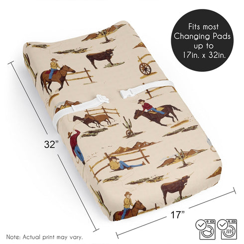Country Sweet Jojo Designs Tan Brown Western Cowboy Boy Baby Changing Pad Cover Sheet Infant Newborn Diaper Table