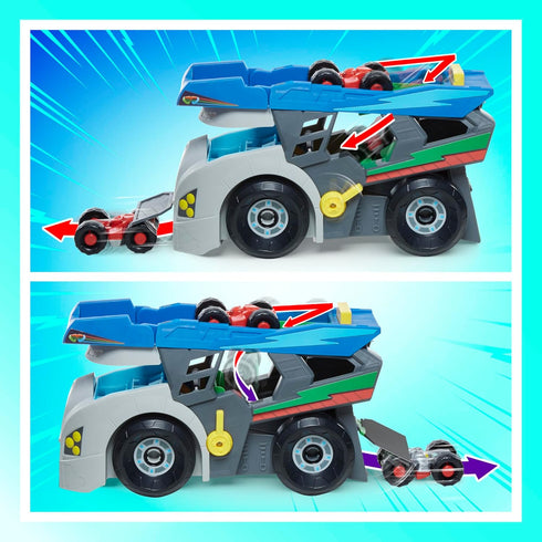 PJ MASKS Power Heroes Hero Hauler Truck Playset - Includes 2 Duo Racer Superhero Toy Cars, Preschool Toys for Boys and