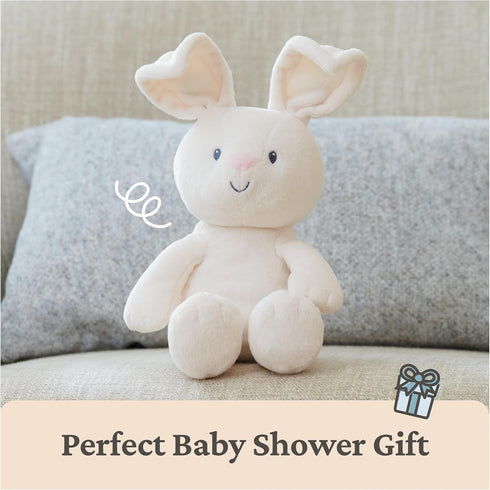 0 7" GUND Baby Peek-a-Boo Flora Bunny Plush, Bunny Rabbit Stuffed Animal, Baby Toy for Ages and Up, Cream, (Batteries