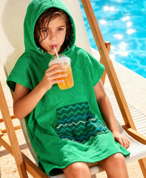 7-10 MissShorthair Towel Poncho for Kids, Hooded Beach Towel for Girl&Boy, Surf Poncho Swim Changing Robe Microfiber