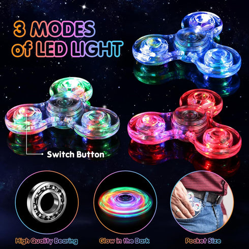 12 Packs 4-8-12, Gigilli Fidget Spinners for Kids Adults, Light up Party Favors Goodie Bags Easter Basket Stuffers