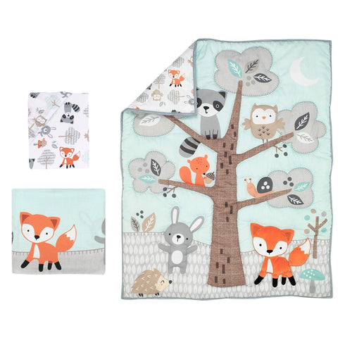 Bedtime Originals 3Piece Set, Woodland Friends Crib Bedding Multicolor
