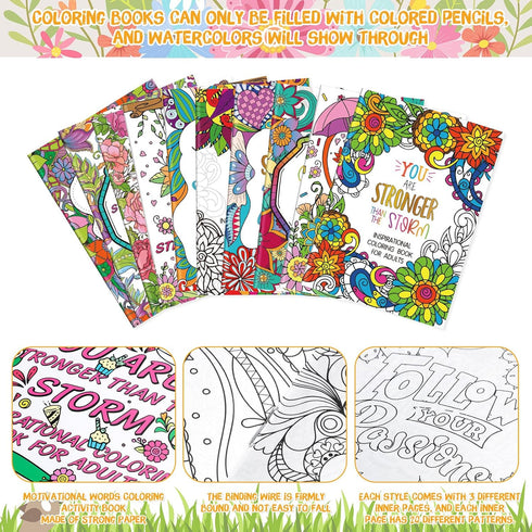 144 Liliful Pcs Motivational Sayings Coloring Book Bulk for Adult DIY Art Stress Relief Drawing Book with Inspiring