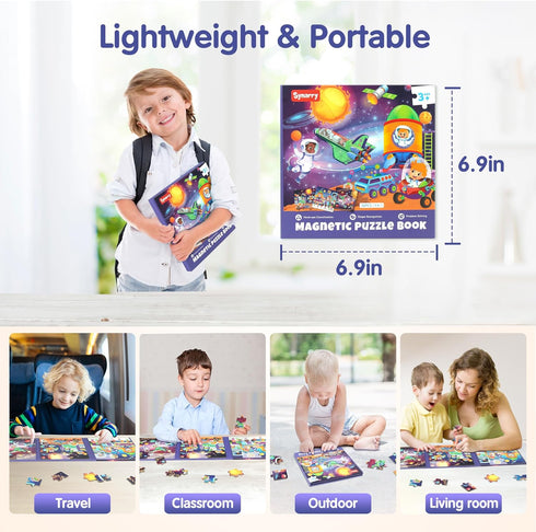 3-5, 4-6, SYNARRY Magnetic Puzzles for Toddlers Space Planets Solar System Travel Puzzles for Kids Ages Easter Basket