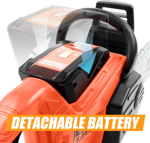 Play-Act 3+, Mighty Force Chainsaw Toy for Toddlers - Realistic Lights, Sounds & Spinning Action, Safe Design